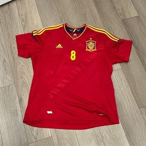 Xavi Adidas Spain Home Soccer Jersey